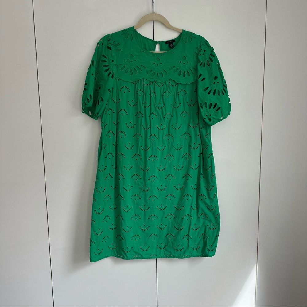 Ann Taylor Kelly Green Eyelet Shift Dress - Picture 2 of 7